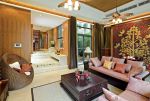 东南亚风格86平二居室客厅沙发墙装饰图片