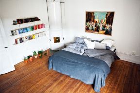 小北欧风格120平米三居室卧室白色背景墙装潢图片