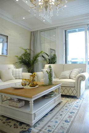 田园地中海风格98平二居室客厅茶几装修图片