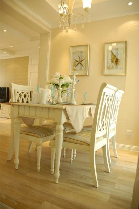 田园地中海风格98平二居室餐厅餐椅装修图片
