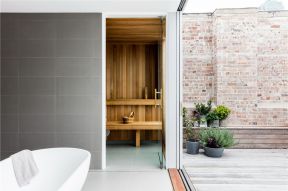 北欧风格73平米三居室房间浴缸设计图片