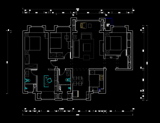 139平方米三居室户型图