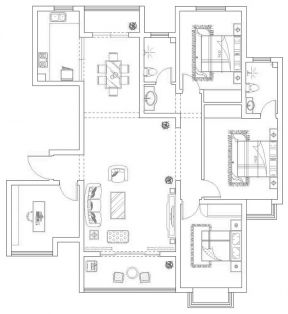 160平米四居室平面设计图纸