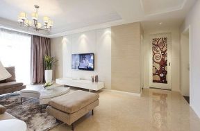 88平米三居室现代简约风格客厅电视柜设计图片
