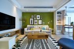 森系风格120平三居客厅沙发墙设计图片