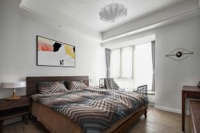 北欧风格家庭卧室实木床设计效果图