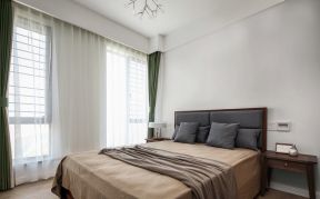 北欧风格家庭卧室白色纱帘装修图片