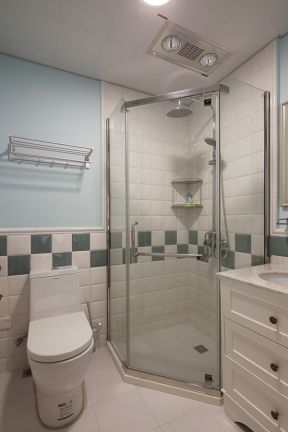 小美式风格89平二居室卫生间淋浴房设计图片