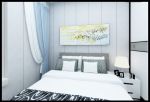 106平米现代简约风格三居卧室挂画装修效果图