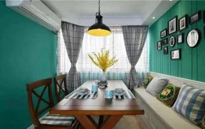 158平米现代美式风格三居餐厅卡座沙发设计图片