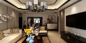 新中式风格家庭客厅灯具设计效果图片大全