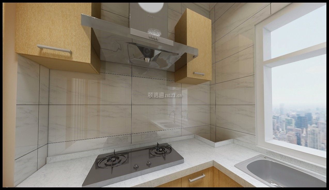 日式简约风格121平三居室厨房装修效果图