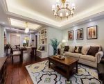 简美式风格125平米三居室客厅沙发装修实景图
