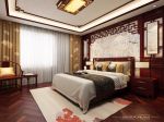 中式风格400平米别墅卧室背景墙装修效果图