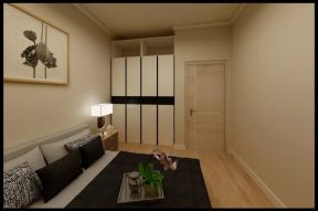 89平米现代简约风格三居卧室背景墙装潢效果图
