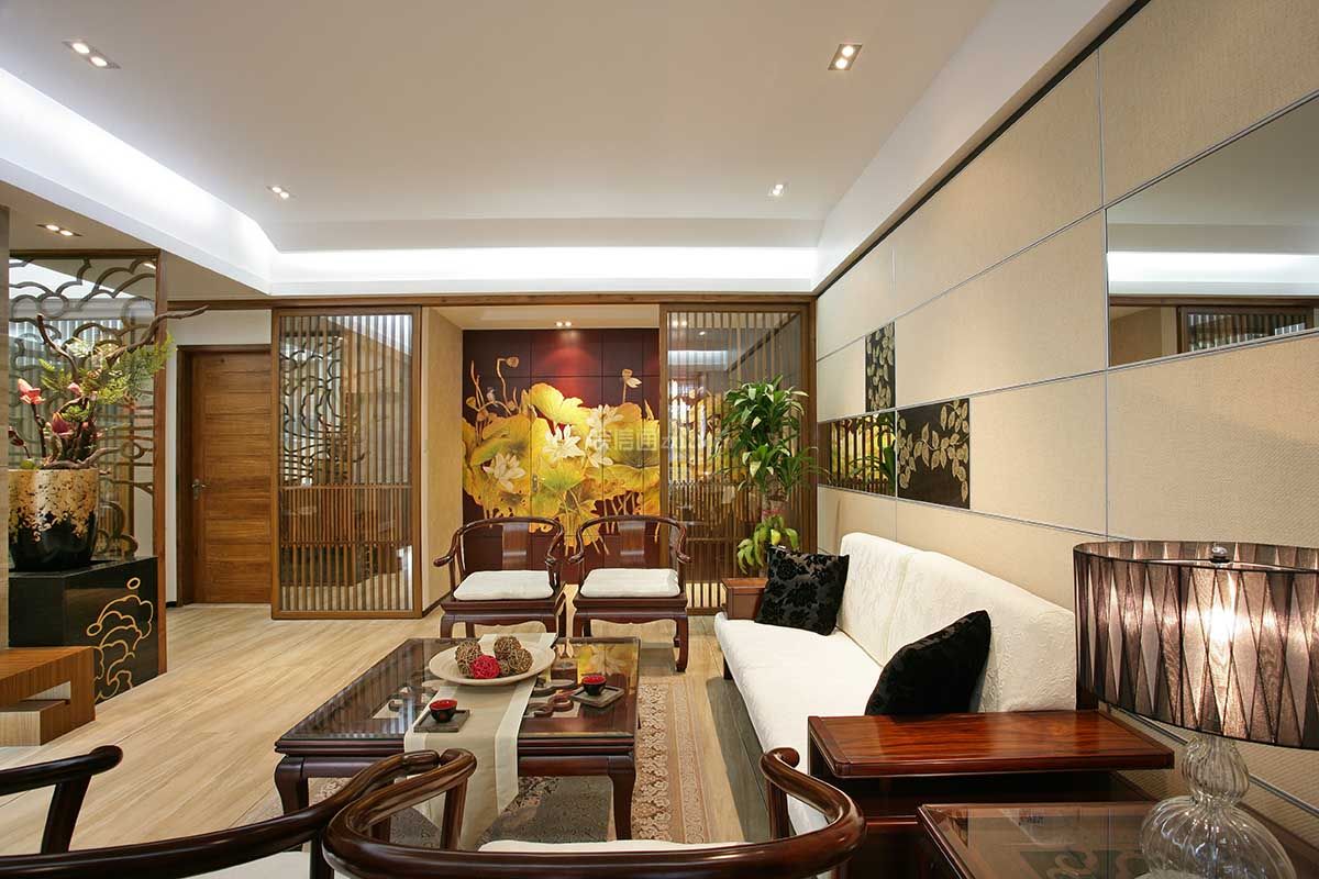新中式客厅装修设计图 2020茶几新中式客厅装修效果图