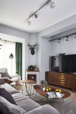 北欧风格两居室客厅筒灯设计装潢图片