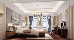 绿地香颂301平米别墅美式风格卧室装修效果图