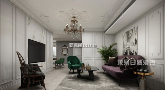 未来上层95平米二居室简欧风格装修效果图
