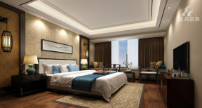 恒隆御园190㎡中式平层卧室装修效果图