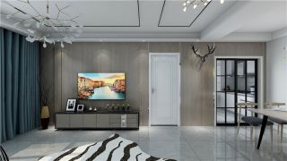 166平现代简约风格客厅电视柜设计效果图片