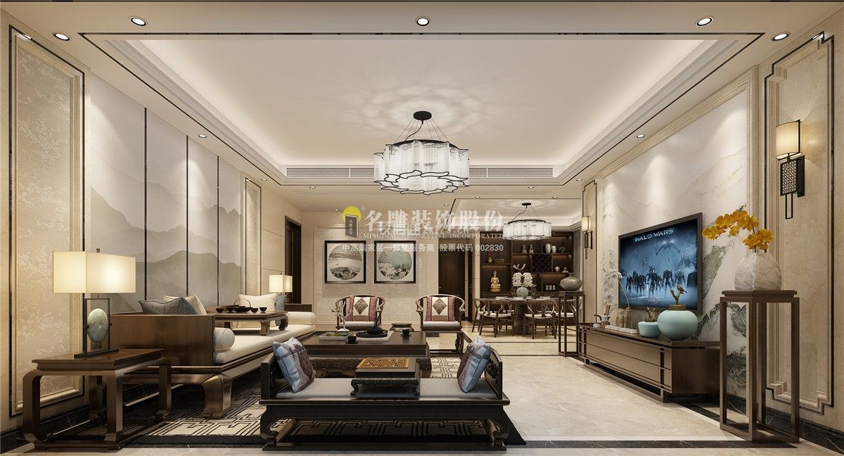 2020客厅新中式家具图片 客厅新中式效果图