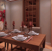 150平米混搭风格四居室餐厅实木餐桌设计效果图