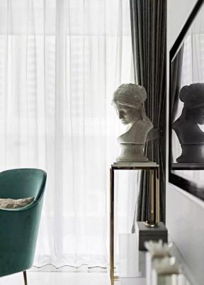 现代轻奢风格89平米两居客厅窗帘设计图片