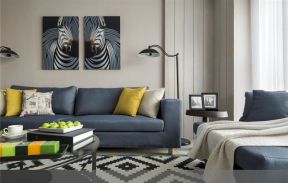 简约现代120平米三室客厅沙发墙设计图片