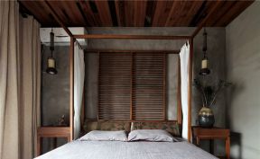 中式乡村风格134平米三居卧室装修图片