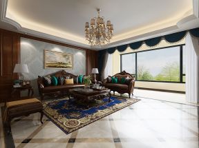 美式风格256平米四居客厅沙发墙装修效果图
