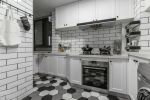 85平小户型简欧风格厨房地板砖装修效果图 