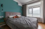 85平小户型卧室纯色窗帘装修效果图