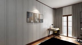 简约现代风格117平米三室卧室书桌设计效果图