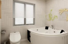 简欧风格164平四居室卫浴室背景墙设计效果图