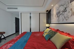 新中式风格120平米婚房卧室布置图片