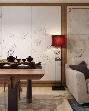 143平新中式三居客厅茶桌设计效果图