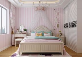  2020粉色儿童房间装修设计 2020粉色儿童房样板间装修效果图 粉色儿童房图片