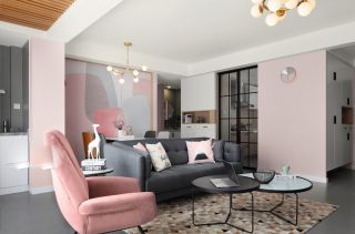 85平小户型客厅沙发颜色搭配装修图