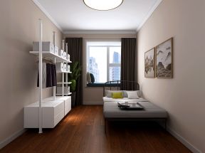 100平两居室现代简约风格卧室窗帘装饰效果图