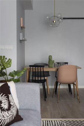 100平米简约北欧风格三房餐厅餐椅装饰图片