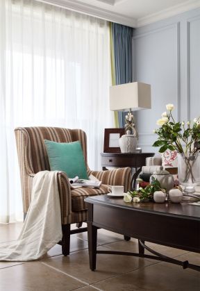 95平米简约美式风格三居客厅沙发椅设计图片