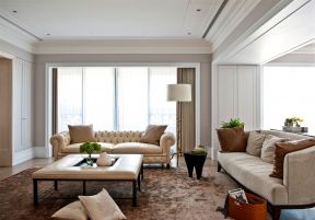 现代欧式风格90平米三室客厅沙发家装图片