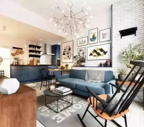 北欧风格77平米小户型客厅沙发装饰图片