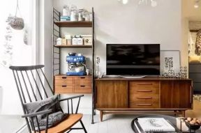 北欧风格77平米小户型客厅电视柜装饰图片