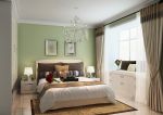 现代简约风格110平米卧室纯色窗帘装修效果图