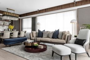 轻奢现代风格118平三居室客厅沙发设计图片