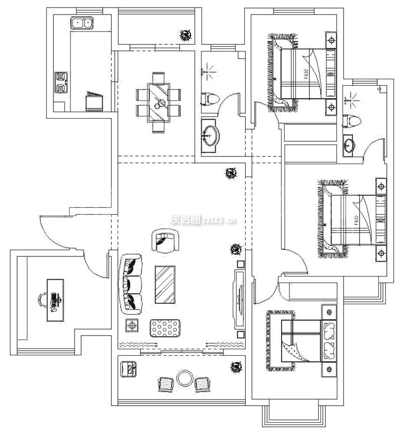 2023房屋三居室户型图赏析