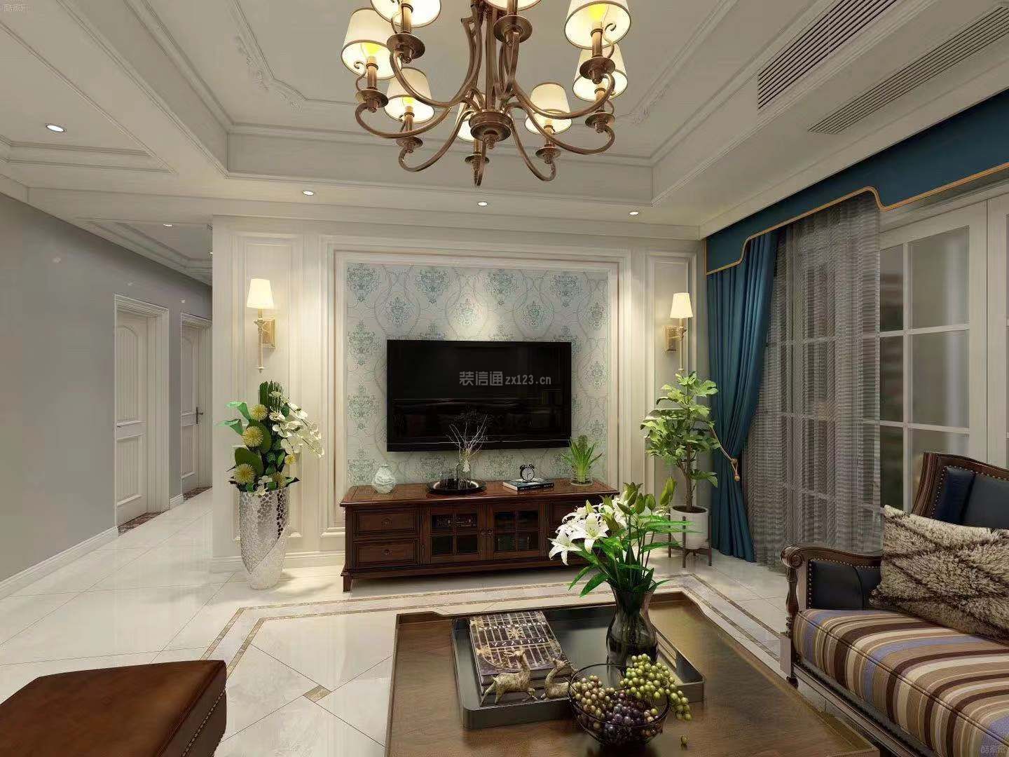  2020美式风格客厅设计效果图  美式风格客厅图 美式风格客厅装修图