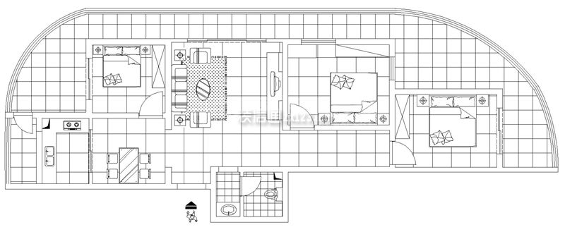 126平米三居家装房屋平面图